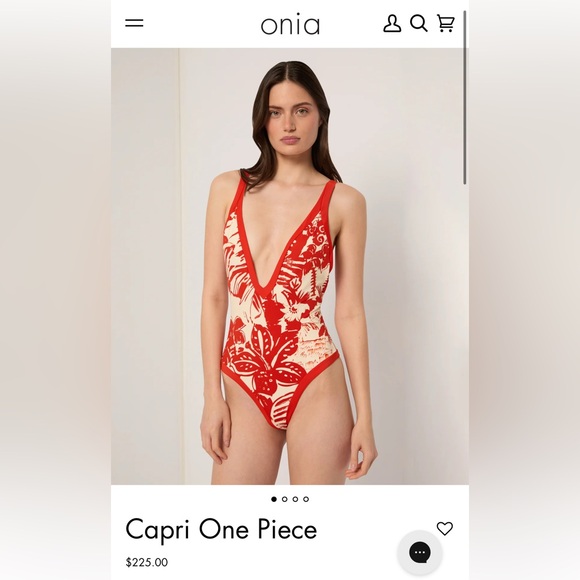 New! Red Floral One-Piece Swimsuit - Picture 5 of 9